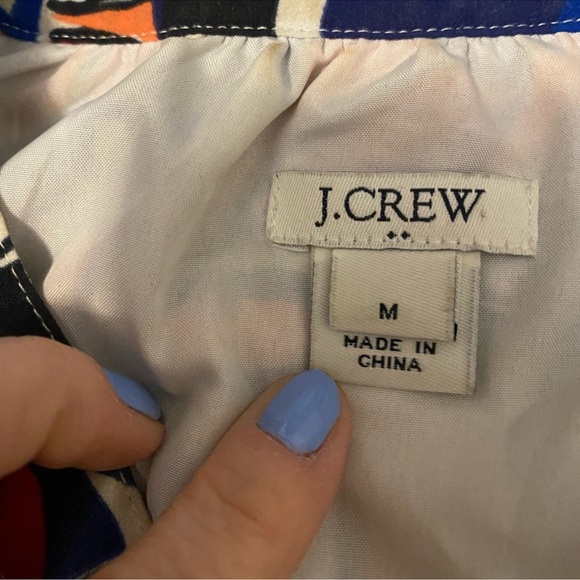 J. Crew Factory bright floral print dress with lace up neckline - Picture 8 of 10